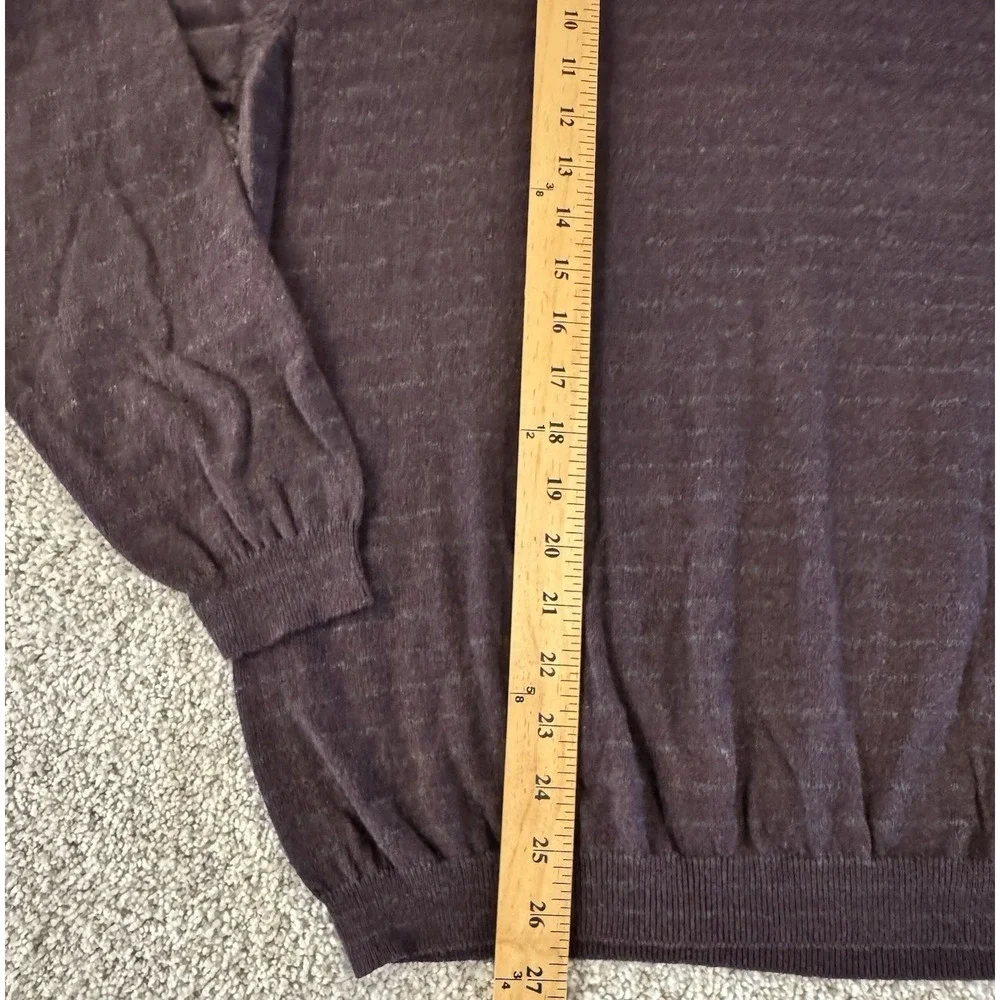 Pronto Uomo Sweater Mens Large Cotton Cashmere Purple V-Neck Pullover